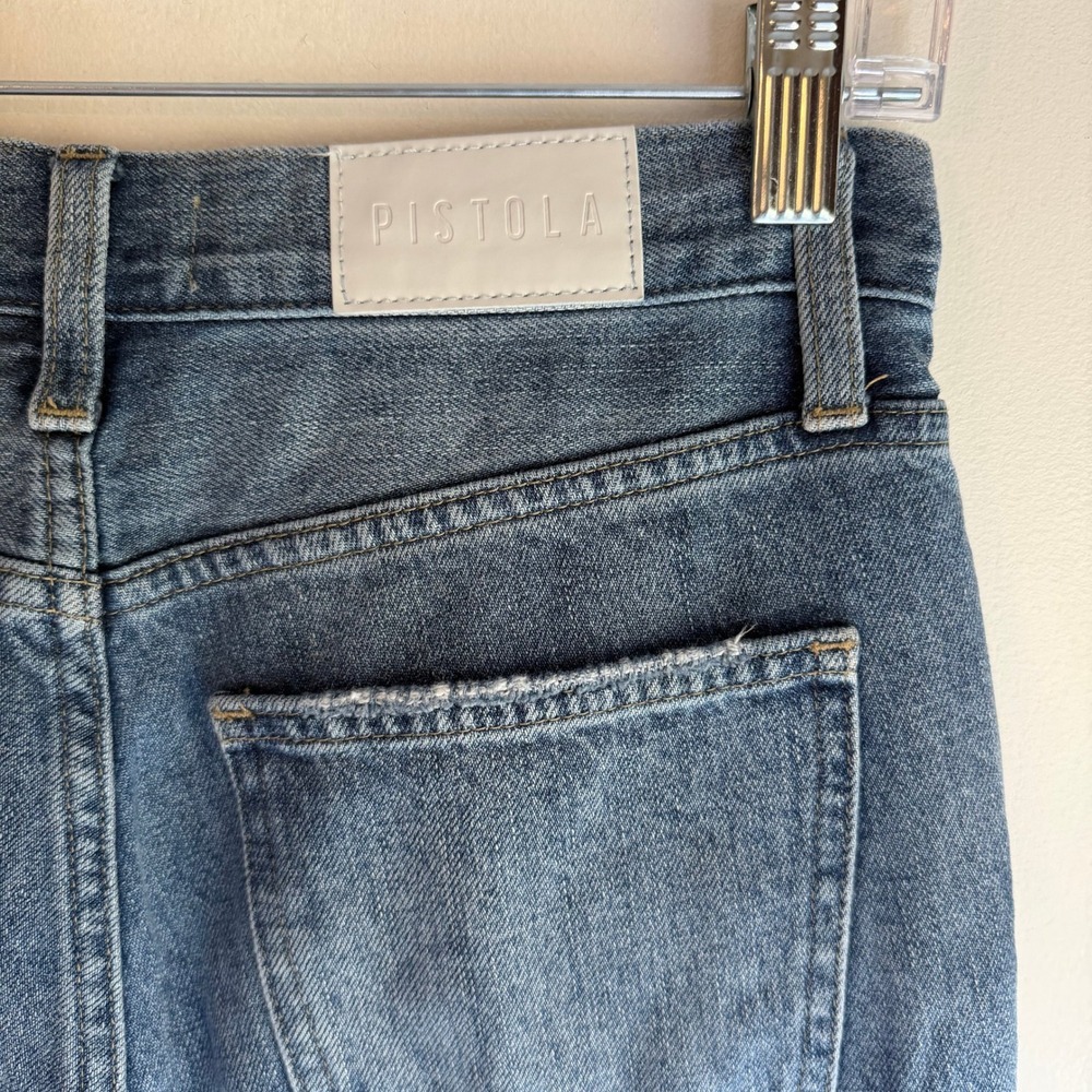 Pistola Denim Jeans Women's Size 25 Distressed Frayed Hem Straight Leg - Picture 4 of 9